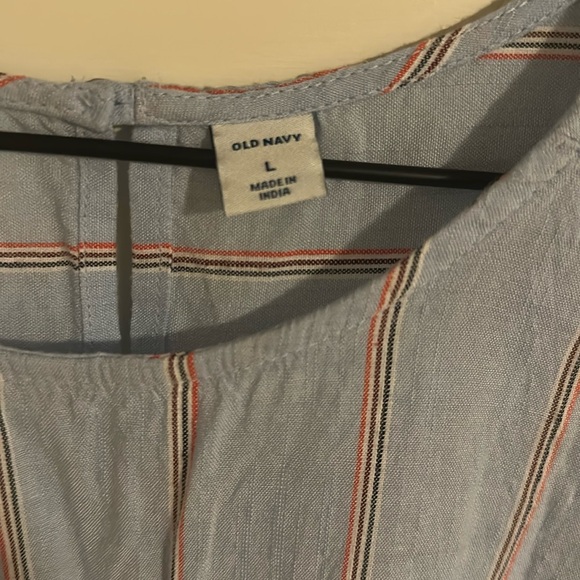 Old Navy Light Blue Striped Tank Top - Picture 2 of 3